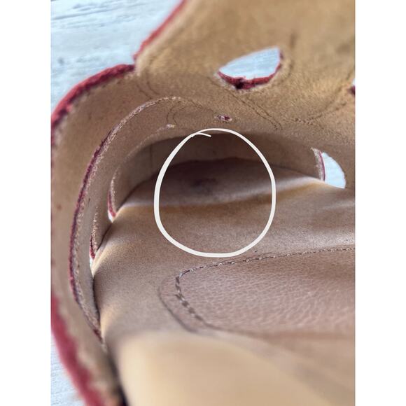 Earth Shoes Sandals Sz 11M Marietta Capella Red Leather Strappy Coastal Boho - Picture 12 of 13